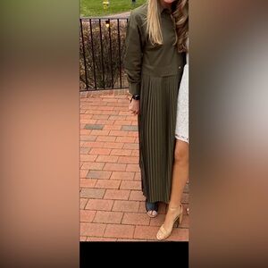 Zara Olive Long Sleeve Dress